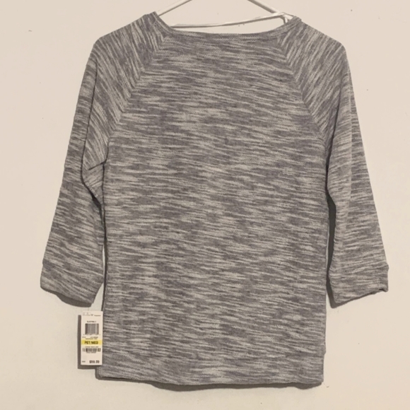 NWT INC International Concepts sz Petite Medium Grey Woven Sequined Sweater - Picture 2 of 6